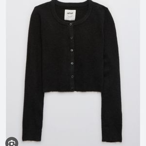Aerie Charcoal Campus Cardigan